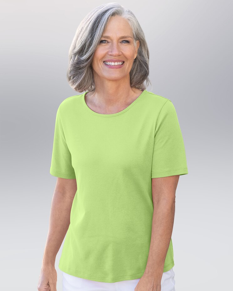 Coastal Cotton Short-Sleeve Jewelneck Tee image number 1