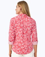 Lucie 3/4 Sleeve Beach Leaves Blouse thumbnail number 2