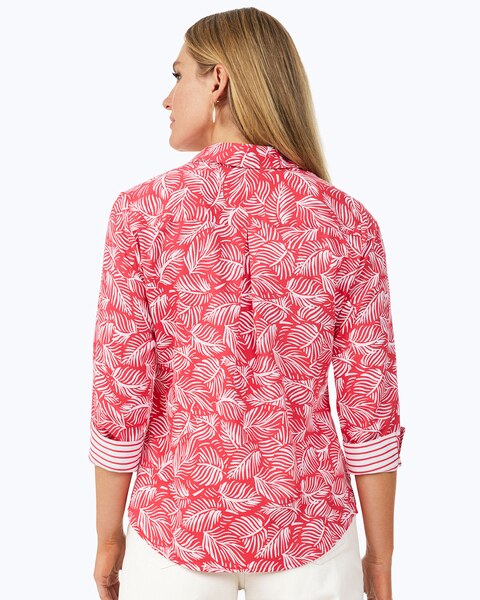 Lucie 3/4 Sleeve Beach Leaves Blouse