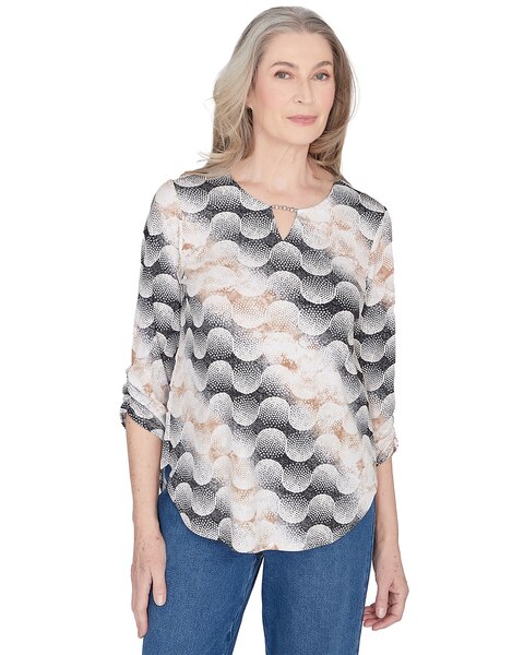 Alfred Dunner® Classics Classic Stripe Dots Top