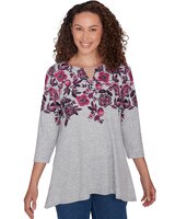 Ruby Rd® Cozy Season Knit Floral Vine Top thumbnail number 1