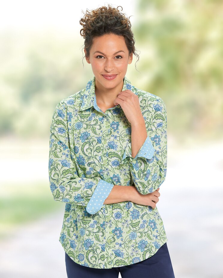 Jacobean Floral & Dot Shirt image number 1