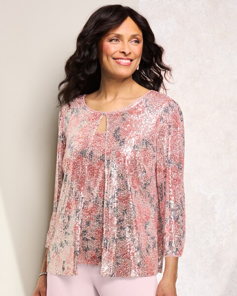 Printed Sequin Twinset by Alex Evenings