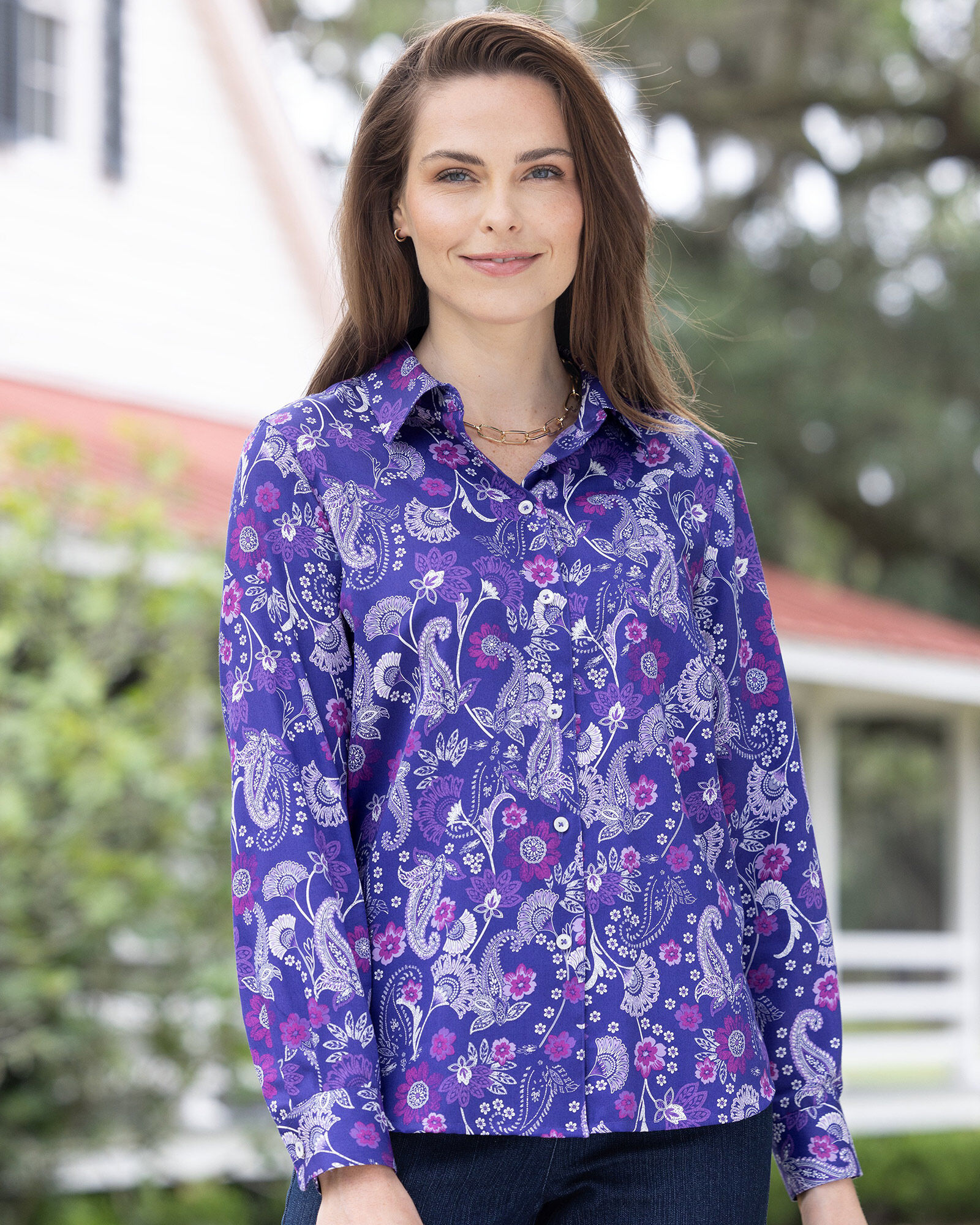Foxcroft Autumn Paisley Non-Iron Shirt