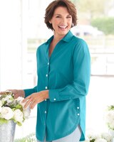 Foxcroft® Non-Iron Side-Button Tunic thumbnail number 1