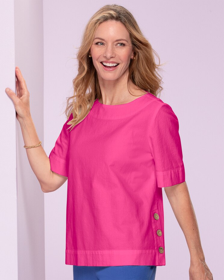 Captiva Cotton Side-Button Top image number 1