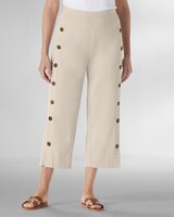 Sahara Side-Button Knit Capris thumbnail number 1