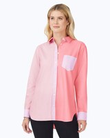 Boyfriend Long Sleeve Mix Pinpoint Shirt thumbnail number 1