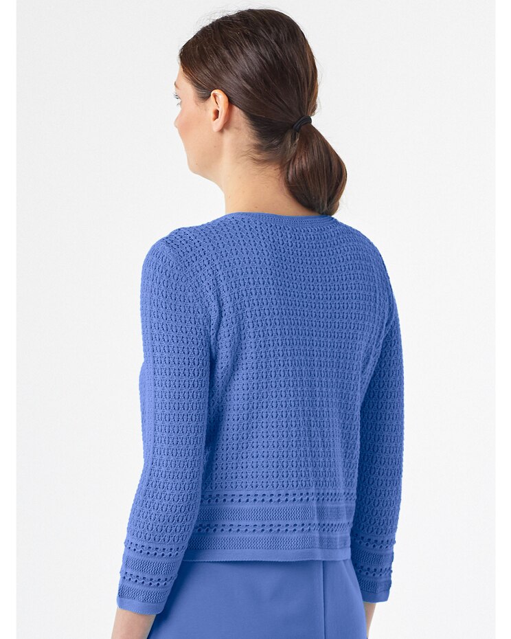 Mixed-Stitch Crochet Cardigan image number 3