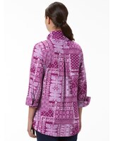 Patchwork-Print Ruffle-Collar Tunic thumbnail number 2