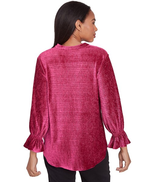 Ruby Rd® Berry Glam Knit Smock Velvet Top