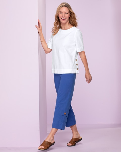 Captiva Cotton Side-Button Top