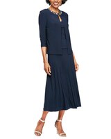 Matte Jersey Jacket Dress with Sequin Beaded Trim thumbnail number 1