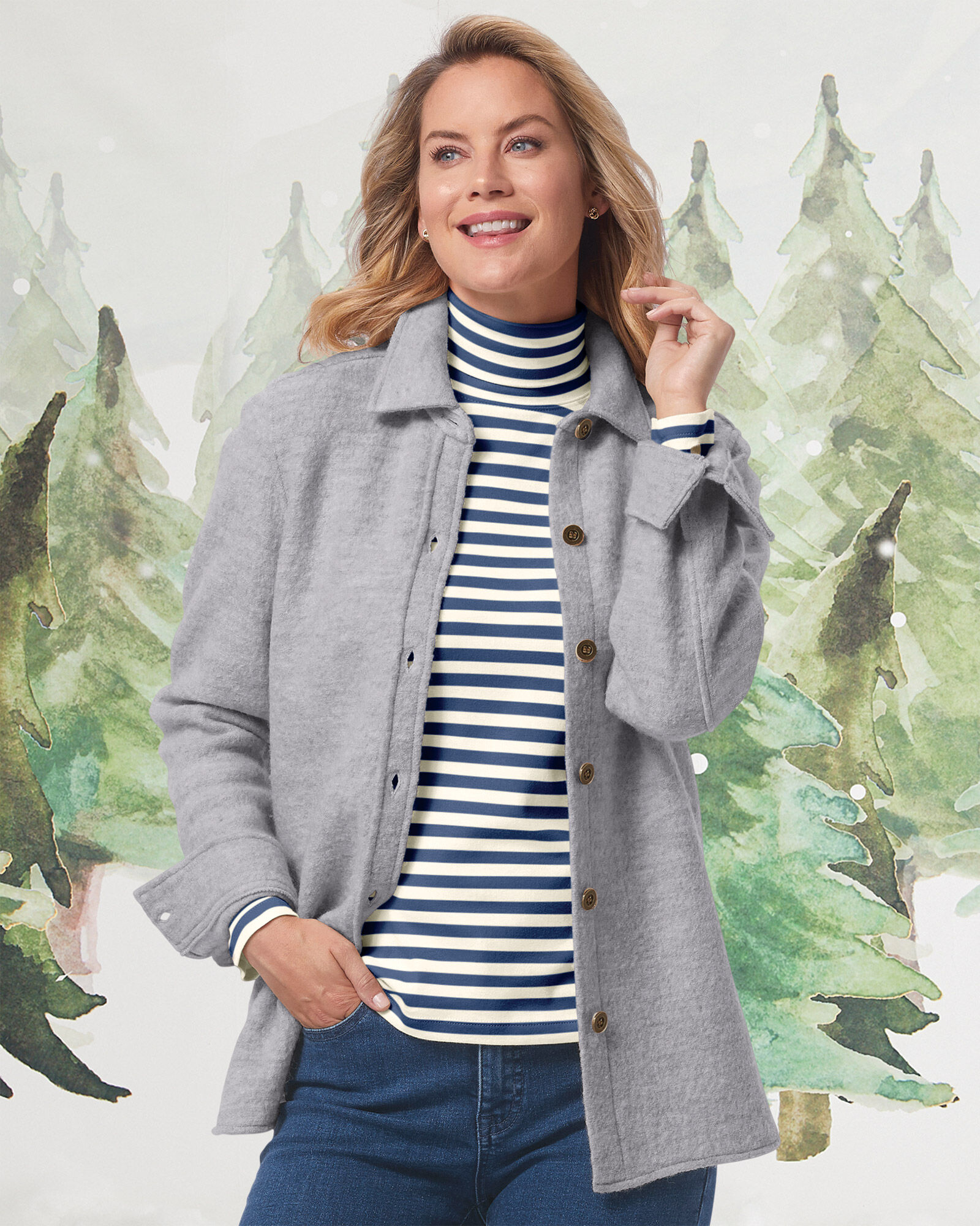 Boiled Wool Shirt Jacket Appleseeds