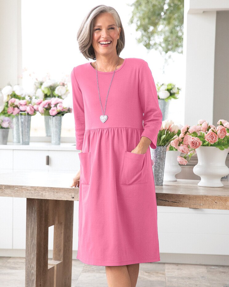 Boardwalk Knit Three-Quarter Sleeve Weekend Dress | Appleseeds
