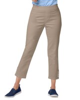 Liberty Knit Denim Cropped Button-Hem Pull-On Jeans thumbnail number 1