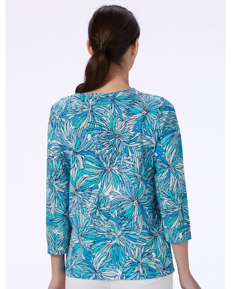 Stained-Glass Blooms Print Cotton Tee image number 2