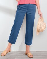 DreamFlex Denim Patch-Pocket Capris  thumbnail number 1