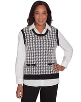 Alfred Dunner® Runway Ready Houndstooth Two in One Vest thumbnail number 1