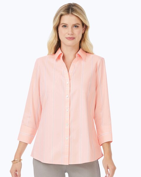 Mary 3/4 Sleeve Stretch Stripe Shirt