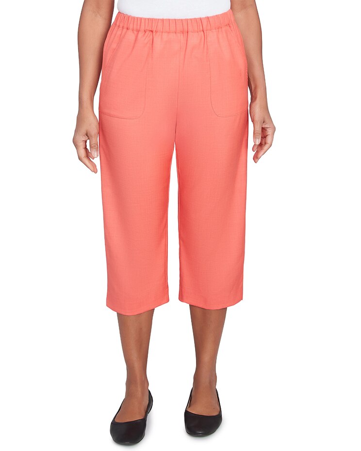 Alfred Dunner® Catalina Island Patch Pocket Elastic Waistband Capri Pant image number 1