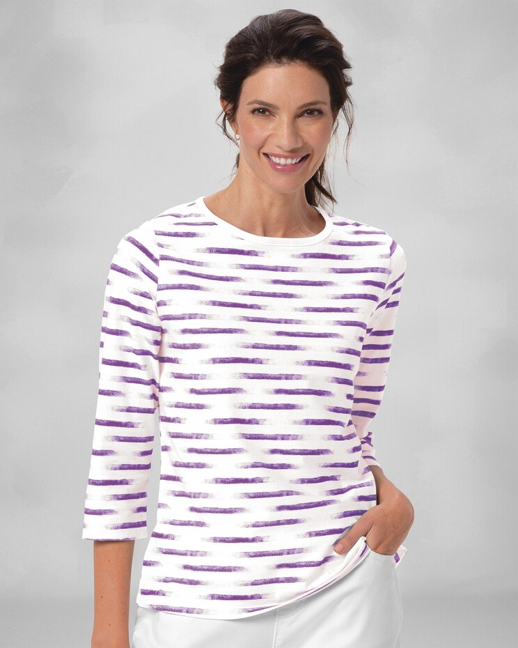 Cotton Painted Stripe Tee image number 1