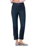 Liberty Knit Denim Cropped Button-Hem Pull-On Jeans thumbnail number 1