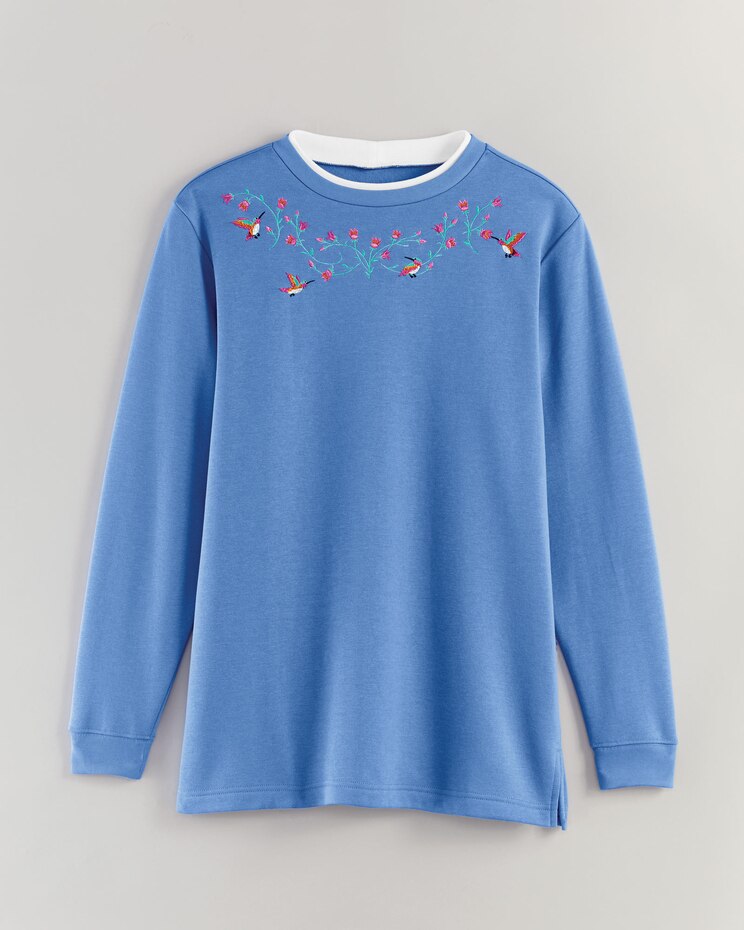 Better-Than-Basic Embroidered Tunic Sweatshirt image number 4