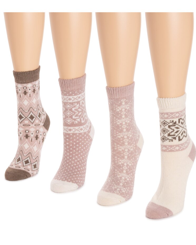MUK LUKS® Womens Holiday Boot Socks 4Pr Pack image number 6