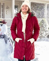 London Fog Faux-Fur Trimmed Down Coat thumbnail number 1