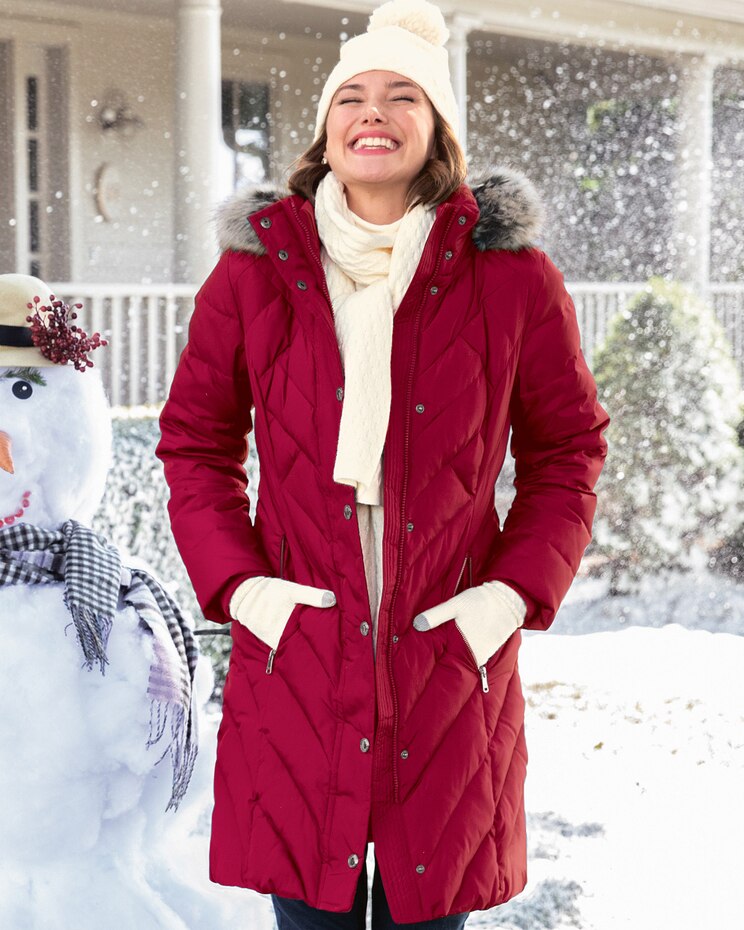 London Fog Faux-Fur Trimmed Down Coat image number 1