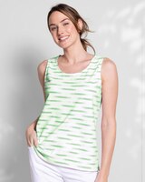 Prima™ Cotton Painted-Stripe Scoopneck Tank thumbnail number 1