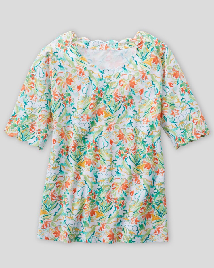Prima™ Cotton Watercolor Scallop Tee image number 2