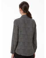 Silky Glen Plaid Long-Sleeve Blouse thumbnail number 2
