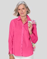Foxcroft® Scallop-Edge Non-Iron Shirt thumbnail number 1