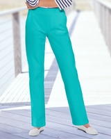 Classic Knit Denim Straight Leg Pants thumbnail number 2