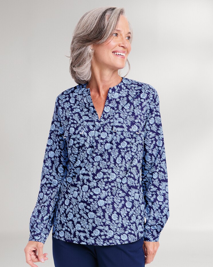 Floral Vines Utility Blouse image number 1