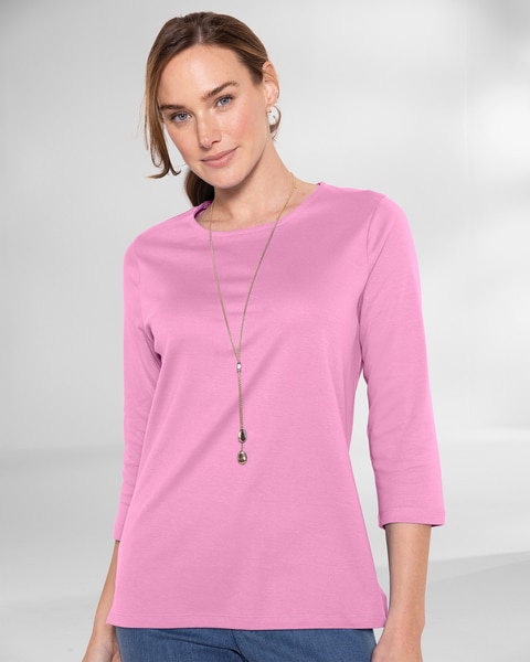 Essential Cotton Solid Jewelneck Tee