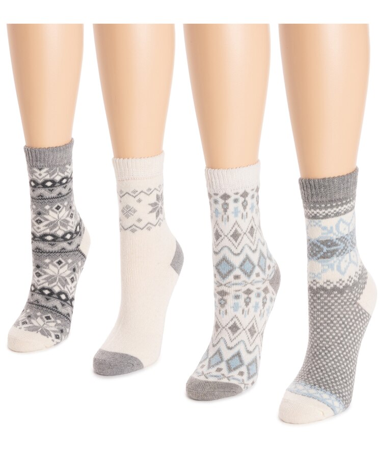 MUK LUKS® Womens Holiday Boot Socks 4Pr Pack image number 4