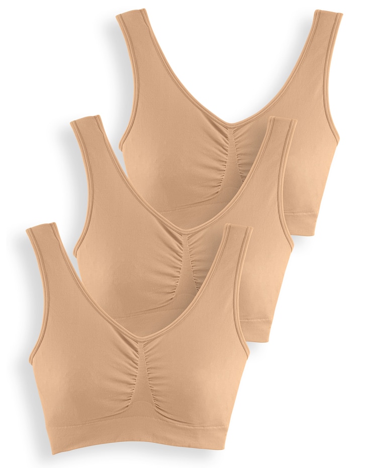 3-Pack Seamless Comfort Bras by ComfortEase image number 1