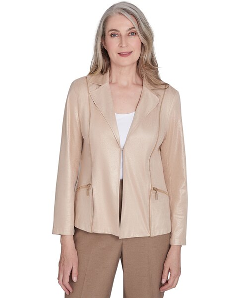 Alfred Dunner® Emerald Isle Shimmer Faux Leather Jacket