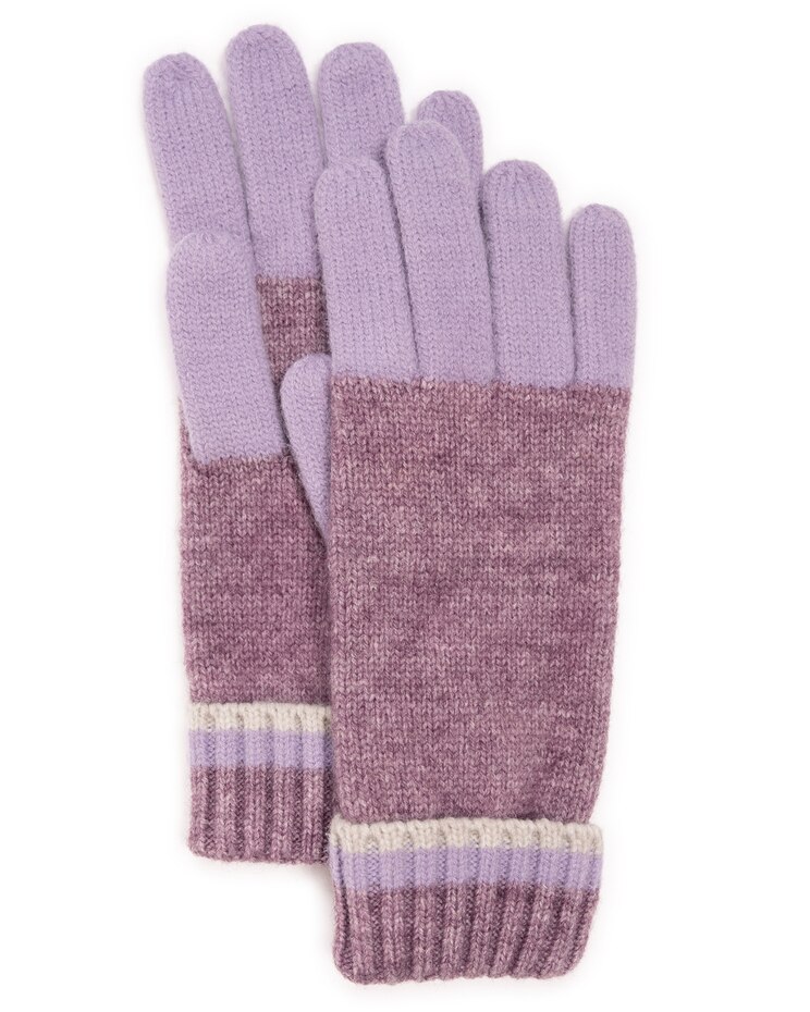 MUK LUKS® Womens Ribbed Colorblock Gloves image number 1