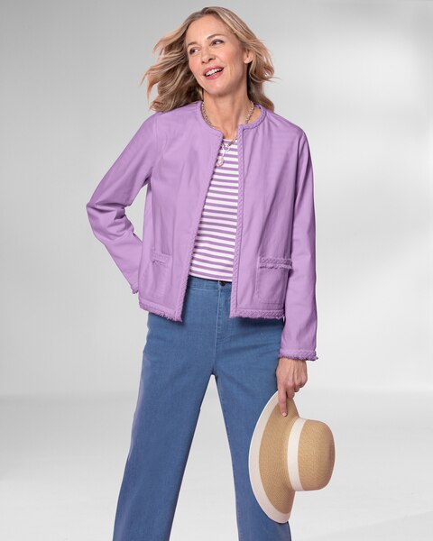 DreamFlex Color Braid-Trim Jacket