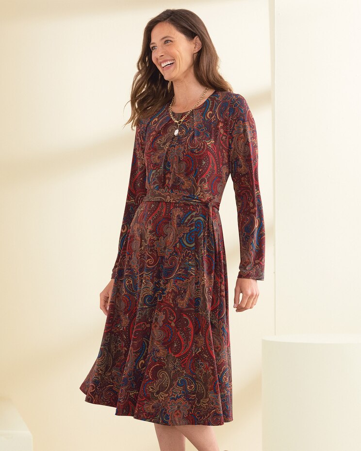 Floral Paisley Knit Dress image number 1