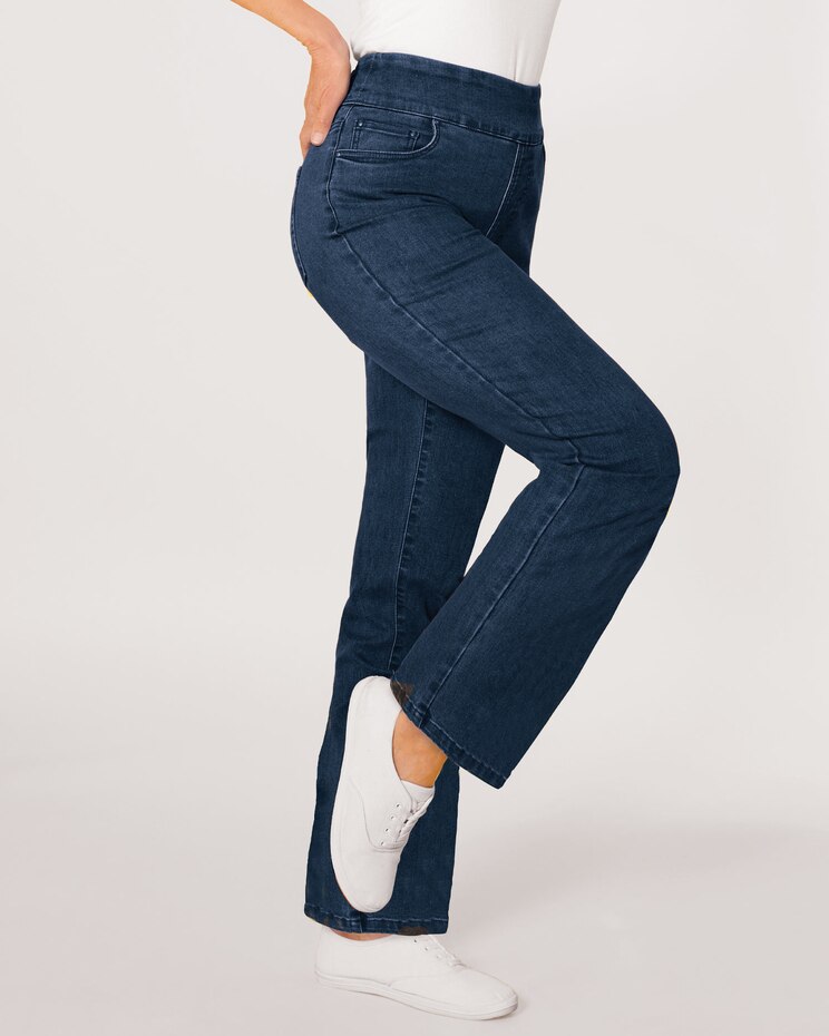 DenimEase™ Flat-Waist Bootcut Jeans image number 1