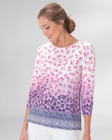Prima™ Falling Flowers Border-Print Tee thumbnail number 1