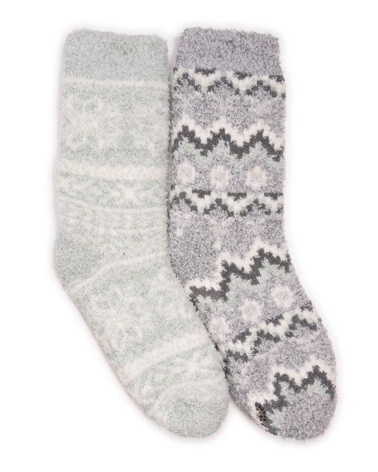 MUK LUKS® Womens Cozy Sherpa Lined Cabin Sock 2Pr Pack image number 1