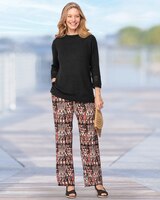 Ikat-Print Crinkle Pants thumbnail number 2