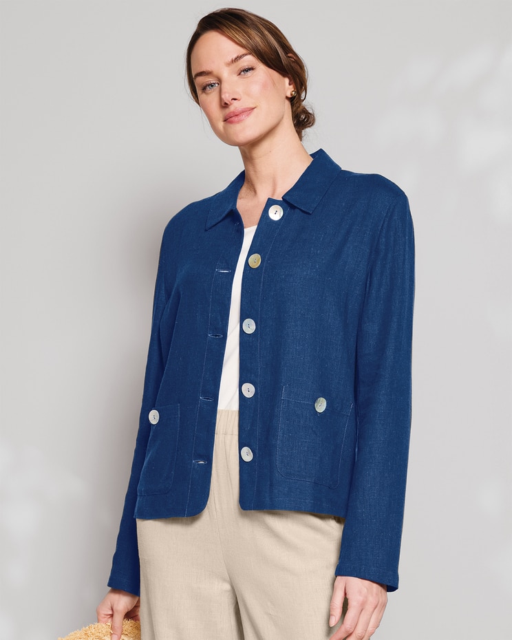 Linen-Blend Jacket image number 1