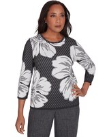 Alfred Dunner® Worth Avenue Floral Textured Sweater thumbnail number 1